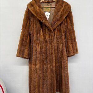 Vintage Copper Brown Real Mink Fur Jacket